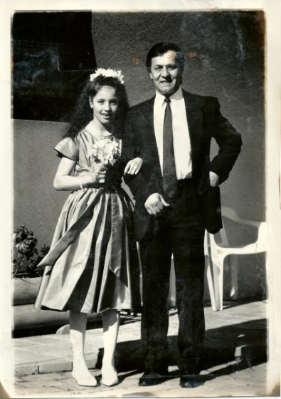 Me as a flower girl with my Dad on our way to a family friend's wedding