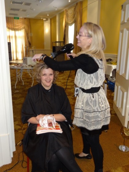 Paula getting ready for the big day with some pampering from the amazing Miranda Millen!