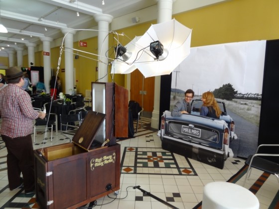 The first of many couples “going for a spin” in the Amazing Travelling Photobooth