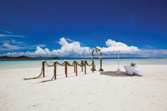 Wedding setup on sandcay